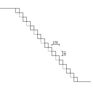 段違い階段カバータイプ　段違い階段部分